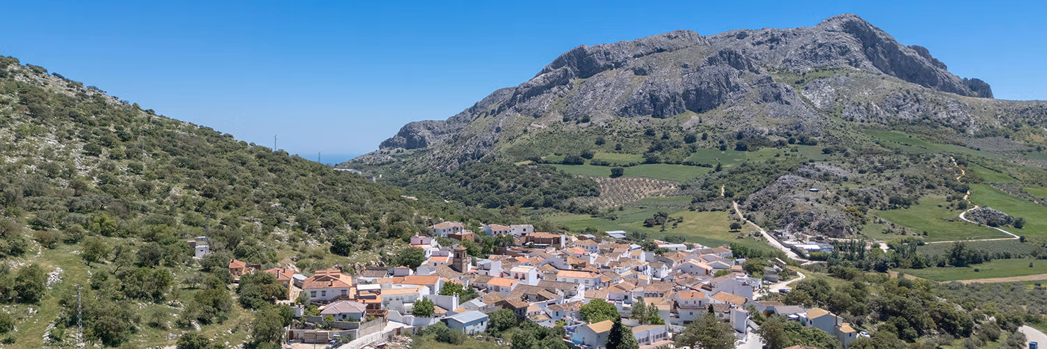 An aerial photograph of Alfarnatejo by Jason Elliott for eastofmalaga.com