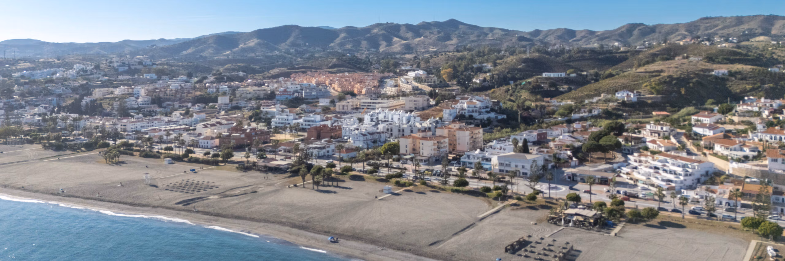 An aerial photograph of Benajarafe in the Axarquía region on the coast, taken by Jason Elliott for the eastofmalaga.com website.