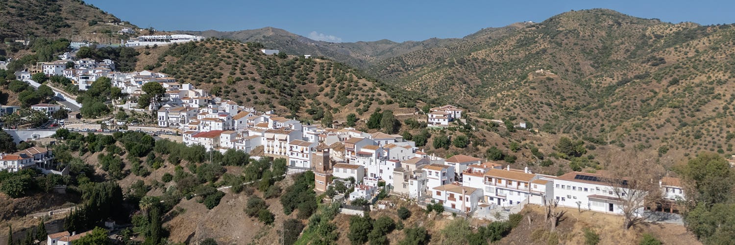 An aerial photograph of Totalan taken by Jason Elliott for the East of Málaga website.